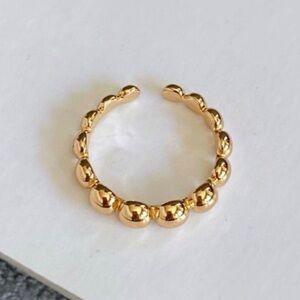 Adjustable Bead Ring | 18k Gold Plated | Luxury Jewelry